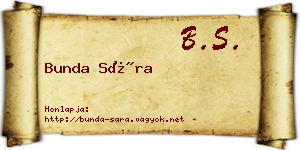Bunda Sára névjegykártya