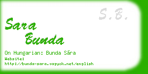sara bunda business card