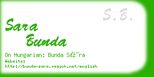 sara bunda business card